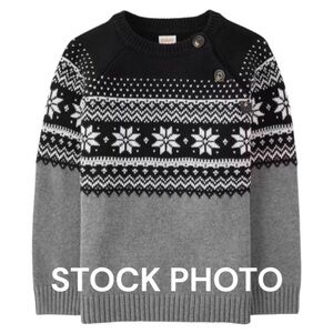 Boys Snowflake Fairisle Sweater - Perfect Present - Black & White - Size 5T